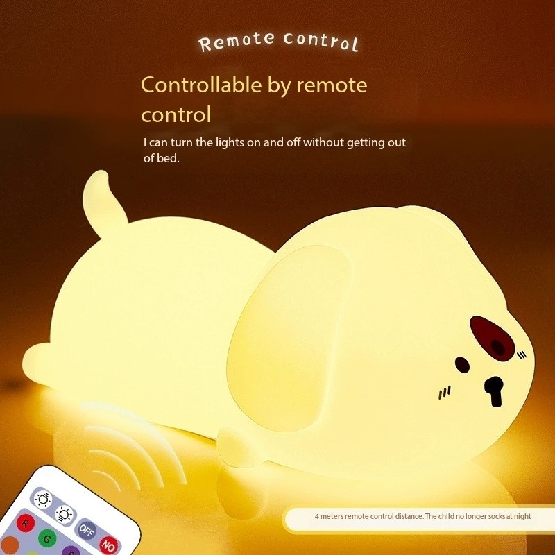 چراغ خواب puppy silicone pat lamp دارای ریموت مدل 206