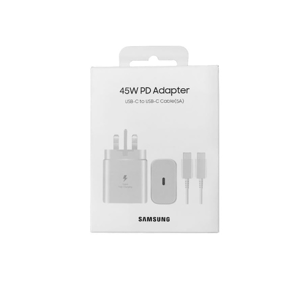 شارژر اصلی سامسونگ مدل 45 وات همراه با کابل Type-C به Type-C