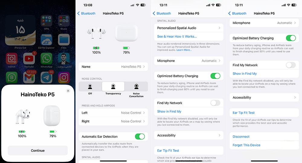 اتصال ایرپاد Haino Teko P5 به گوشی های آیفون